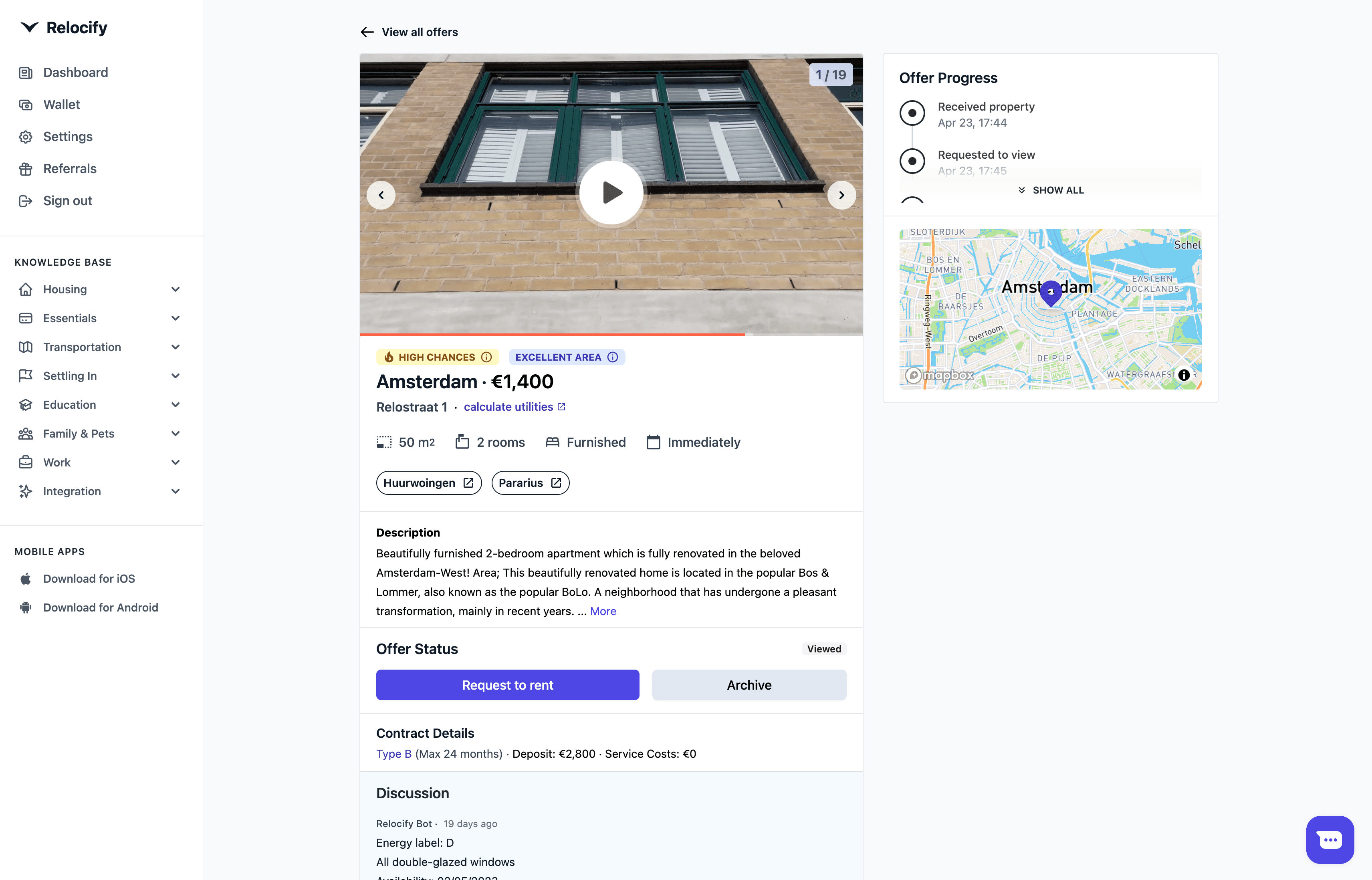 Relocify screenshot